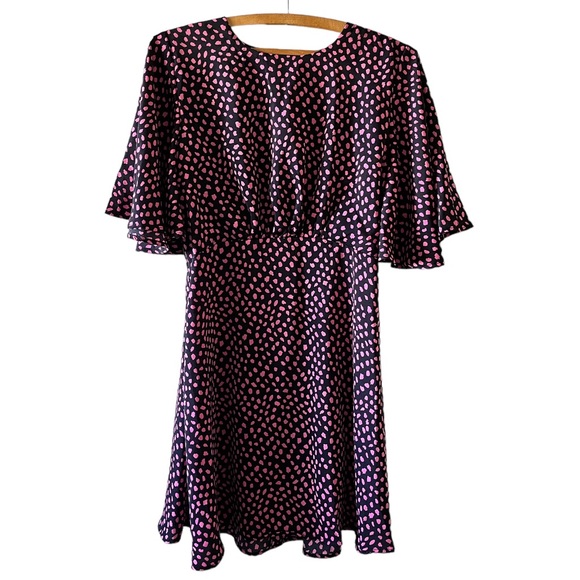 Asos AX Paris Flowy Mini Dress In Navy And Pink Size UK 12 US 8 - Picture 2 of 6